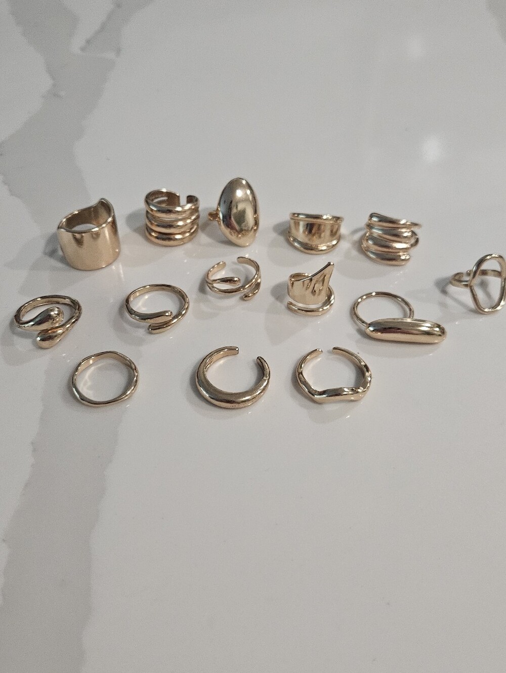 Gold Women’s Stackable Rings Set Midi Rings & Cocktail Rings
